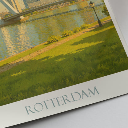 Rotterdam Travel Print ~ Netherlands Travel Poster | Painted Wall Art & Home Decor | Framed Personalized Print | Vacation Travel Gift
