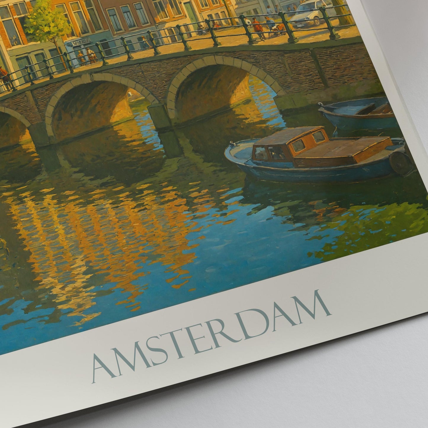 Amsterdam Travel Print ~ Netherlands travel poster print, Amsterdam city travel wall art gift
