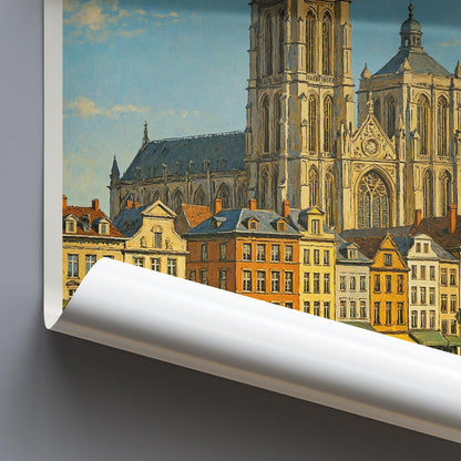 Antwerp Travel Print ~ Belgium Travel Poster | Painted Wall Art & Home Decor | Framed Personalized Print | Vacation Travel Gift