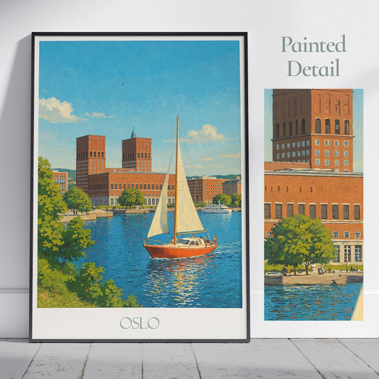 Oslo Travel Print ~ Norway Travel Poster |