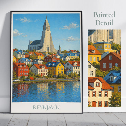 Reykjavik Travel Print ~ Iceland Travel Poster |