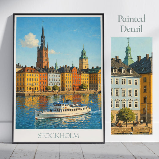 Stockholm Travel Print, Gamla Stan ~ Sweden Travel Poster