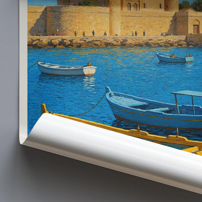 Alexandria Travel Print, Citadel of Qaitbay ~ Egypt Travel Poster |