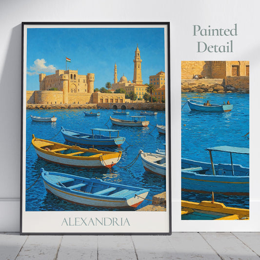 Alexandria Travel Print, Citadel of Qaitbay ~ Egypt Travel Poster |