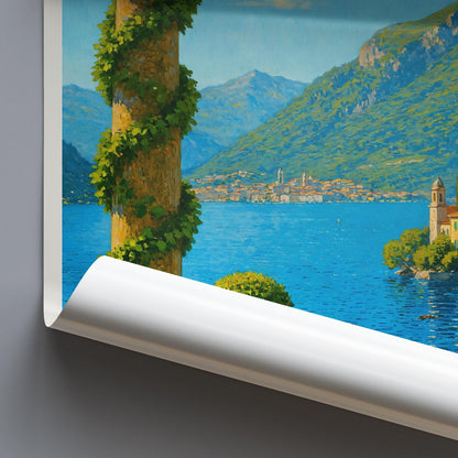 Lake Como Travel Print, Villa del Balbianello ~ Italy Travel Poster