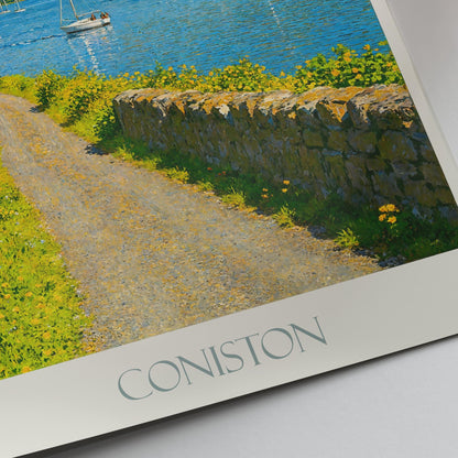 Lake District Travel Print, Coniston Water ~ Travel Poster | Framed Painting Print