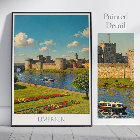 Limerick Travel Print, King John's Castle ~ Ireland Travel Poster |