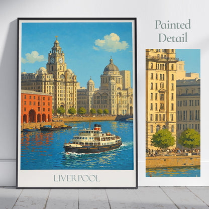 Liverpool Travel Print ~ Travel Poster Art Home Decor Gift Personalized Framed