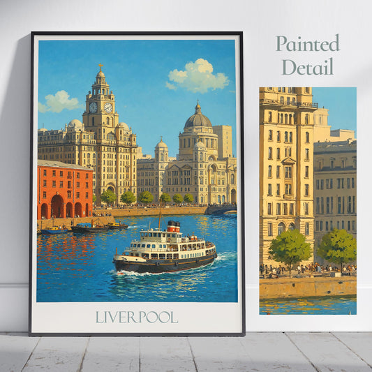 Liverpool Travel Print ~ Travel Poster Art Home Decor Gift Personalized Framed
