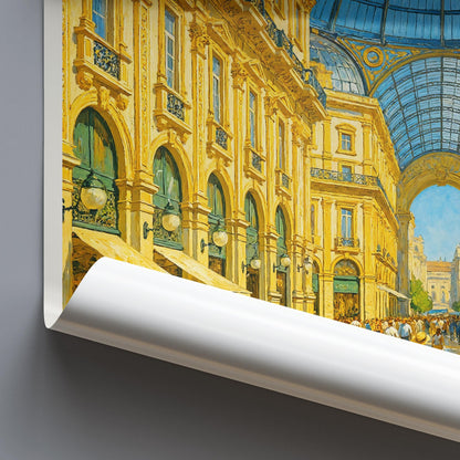 Milan Travel Print, Galleria ~ Italy Travel Poster