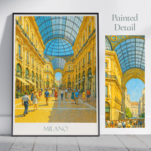 Milan Travel Print, Galleria ~ Italy Travel Poster