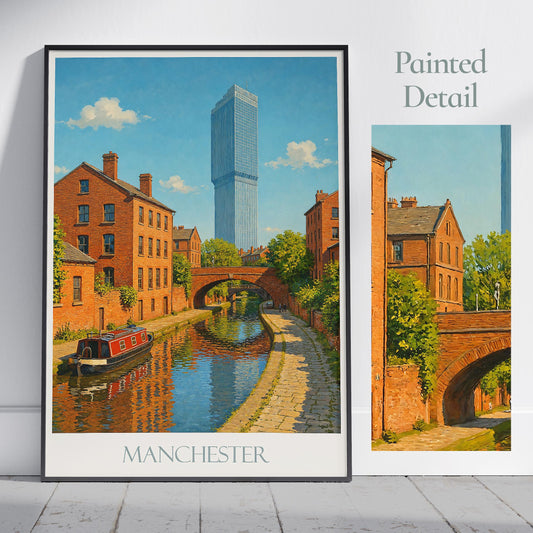 Manchester Travel Print, Canals ~ Poster Travel