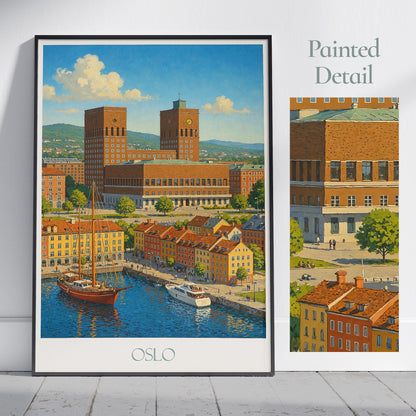 Oslo Travel Print ~ Norway Travel Poster |