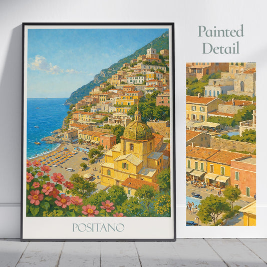 Positano Travel Print, Amalfi Coast ~ Italy Travel Poster