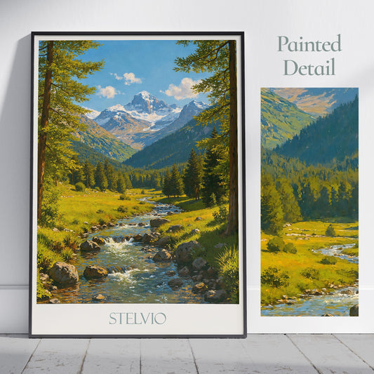 Stelvio National Park Travel Print ~ Italy Travel Poster