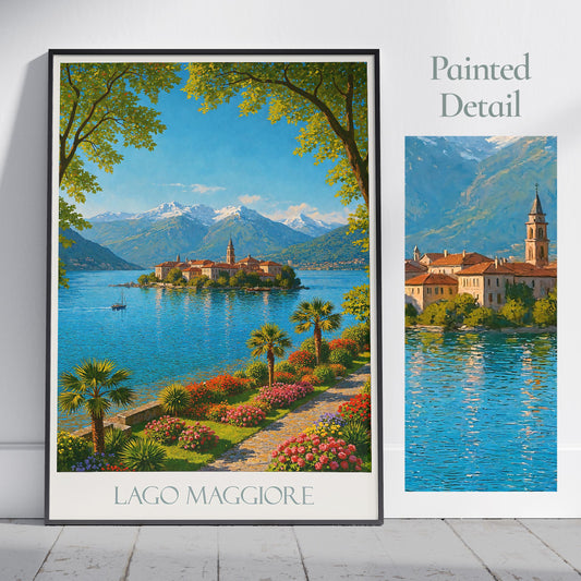 Lake Maggiore Travel Print, Isola Bella ~ Italy Travel Poster | Framed Personalized Vacation Travel Gift