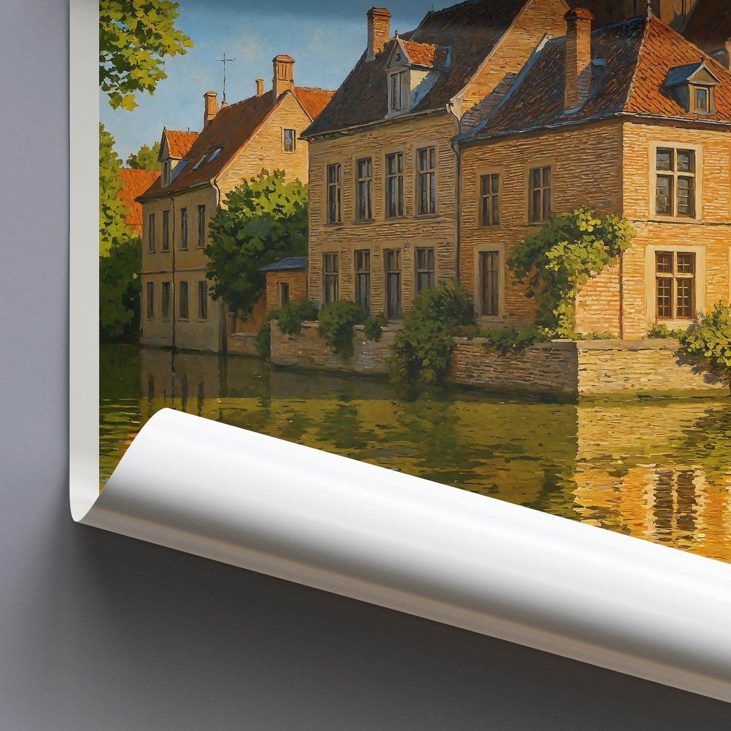 Bruges Travel Print ~ Belgium Travel Poster | Painted Wall Art Print & Home Decor | Framed Personalized Print | Vacation Travel Gift