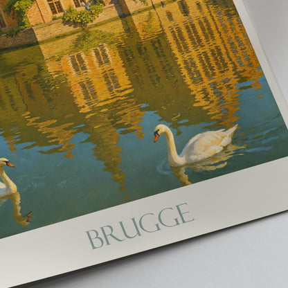Bruges Travel Print ~ Belgium Travel Poster | Painted Wall Art Print & Home Decor | Framed Personalized Print | Vacation Travel Gift