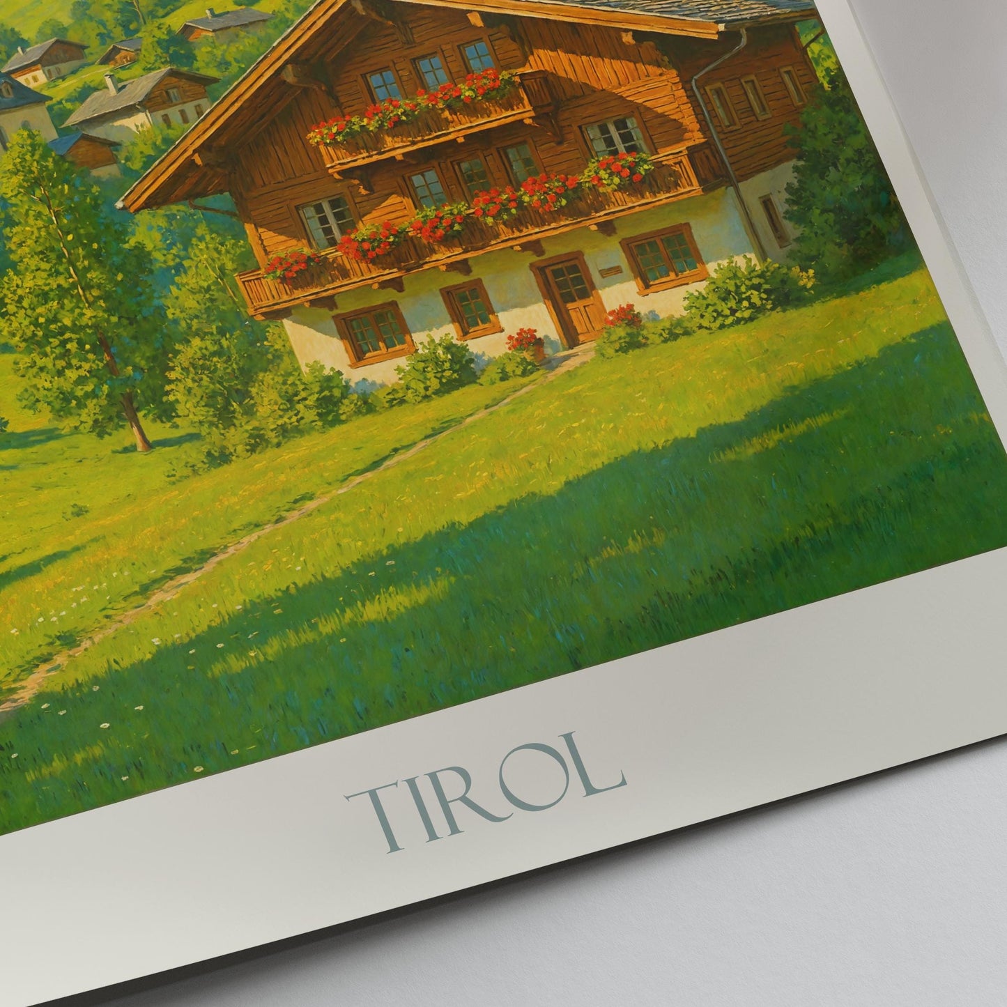 Tyrol Travel Print ~ Austria Travel Poster | Painted Wall Art & Home Decor | Framed Personalized Print | Vacation Travel Gift