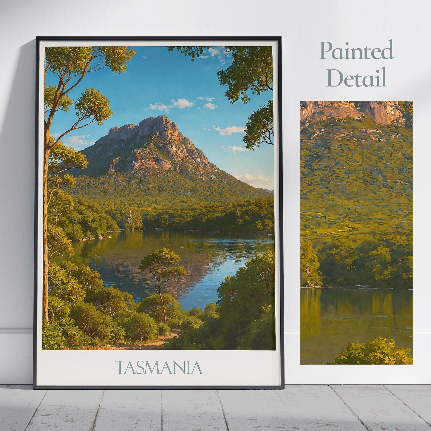Tasmania Travel Print ~ Australia Travel Poster | Painted Wall Art & Home Decor | Framed Personalized Print | Vacation Travel Gift