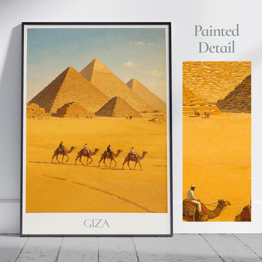Giza Pyramids Travel Print ~ Cairo Egypt Travel Poster