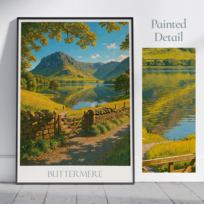 Lake District Travel Print, Buttermere ~ Travel Poster | Framed Painting Print