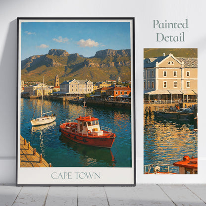 Cape Town Travel Print ~ South Africa Travel Poster | Painted Wall Art & Home Decor | Framed Personalized Print | Vacation Travel Gift