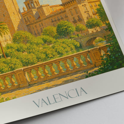 Valencia Travel Print ~ Spain Travel Poster | Painted Wall Art Print & Home Decor | Framed Personalized Print | Vacation Travel Gift