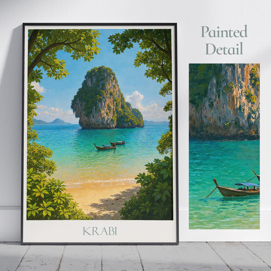 Krabi Travel Print ~ Thailand Travel Poster |