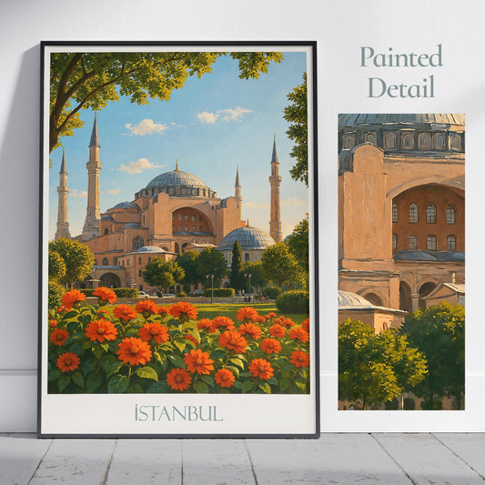 Istanbul Travel Print, Hagia Sophia ~ Turkiye Turkey Travel Poster