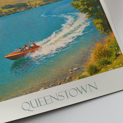 Queenstown Travel Print ~ New Zealand Travel Poster Wall Art Home Decor Gift Personalized Framed