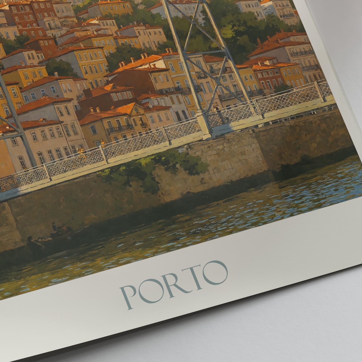 Porto Travel Print, Dom Luis I Bridge ~ Portugal Travel Poster Wall Art Home Decor Personalized Gift Painting Framed