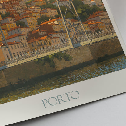 Porto Travel Print, Dom Luis I Bridge ~ Portugal Travel Poster Wall Art Home Decor Personalized Gift Painting Framed