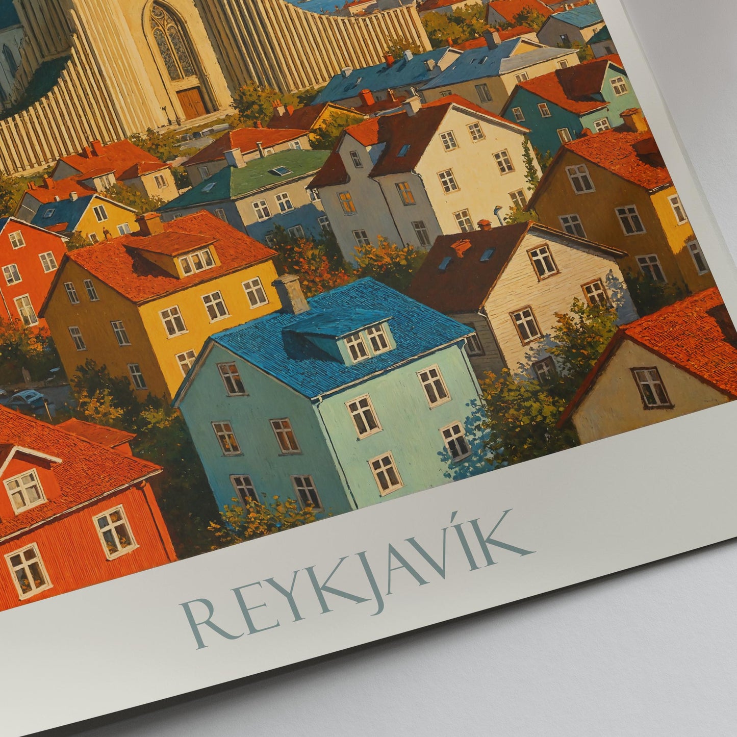 Reykjavik Travel Print ~ Iceland Travel Poster | Painted Wall Art Print & Home Decor | Framed Personalized Print | Vacation Travel Gift