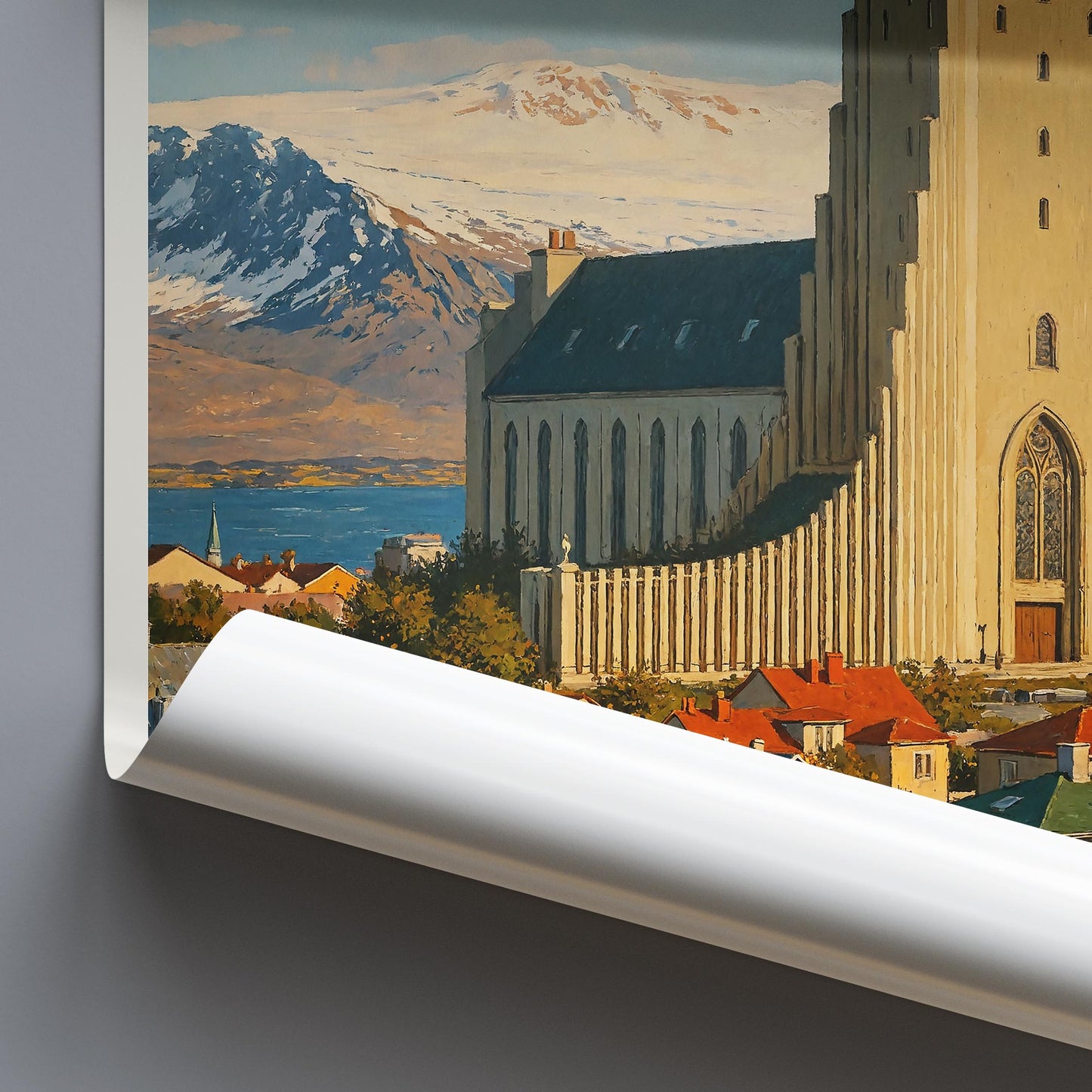 Reykjavik Travel Print ~ Iceland Travel Poster | Painted Wall Art Print & Home Decor | Framed Personalized Print | Vacation Travel Gift
