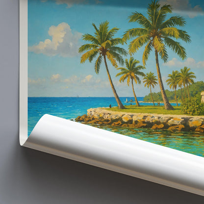 Biscayne National Park Travel Print,  Boca Chita Key Lighthouse ~ Florida Travel Poster Framed Personalized Vacation Gift