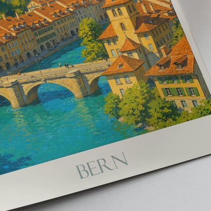 Bern Travel Print ~ Switzerland Travel Poster Wall Art Home Decor Personalized Gift Framed