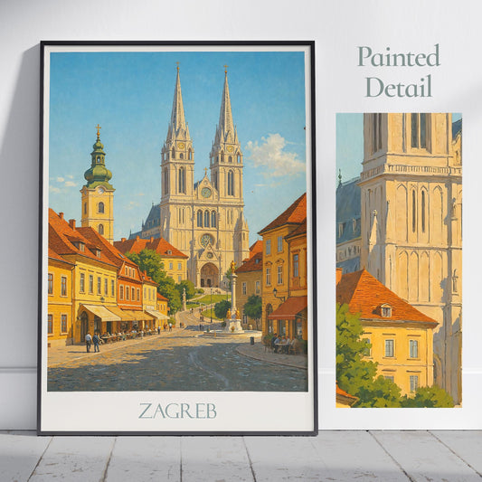 Zagreb Travel Print ~ Croatia Travel Poster