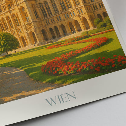 Vienna Travel Print, Rathaus ~ Austria Travel Poster