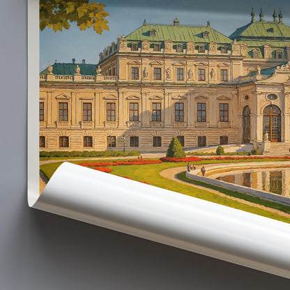Vienna Travel Print, Belvedere Palace ~ Austria Travel Poster | Framed Personalized Vacation Travel Gift