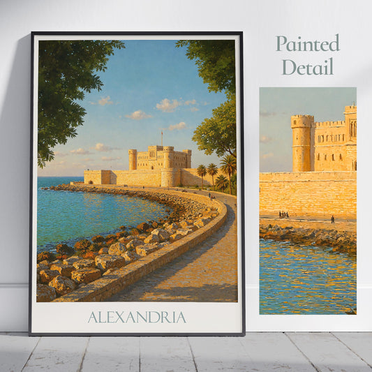 Alexandria Travel Print, Citadel of Qaitbay ~ Egypt Travel Poster |