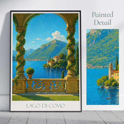 Lake Como Travel Print, Villa del Balbianello ~ Italy Travel Poster