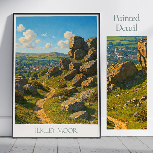 Ilkley Moor Travel Print ~ Yorkshire Travel Poster