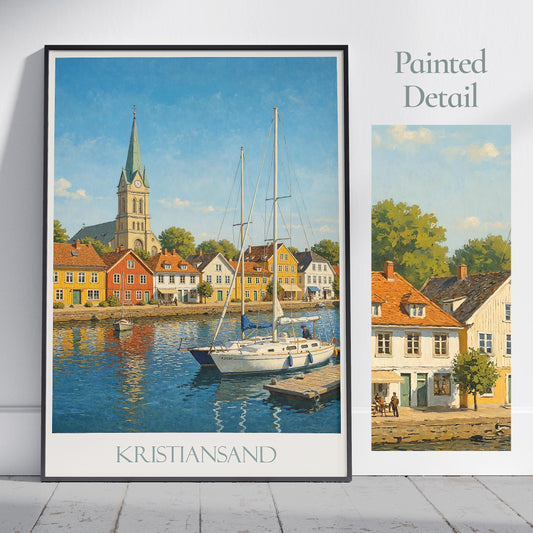 Kristiansand Travel Print ~ Norway Travel Poster
