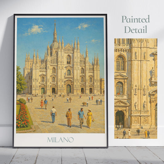 Milan Travel Print, Duomo ~ Italy Travel Poster