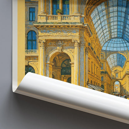 Milan Travel Print, Galleria ~ Italy Travel Poster