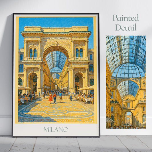 Milan Travel Print, Galleria ~ Italy Travel Poster