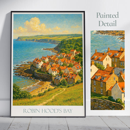 Robin Hood’s Bay Travel Print ~ Yorkshire Travel Poster