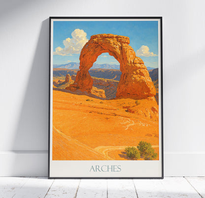 Arches National Park Travel Print, Delicate Arch ~ Travel Poster