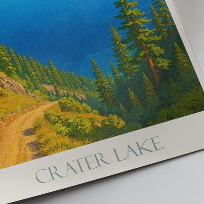 Crater Lake Travel Print ~ Oregon Travel Poster